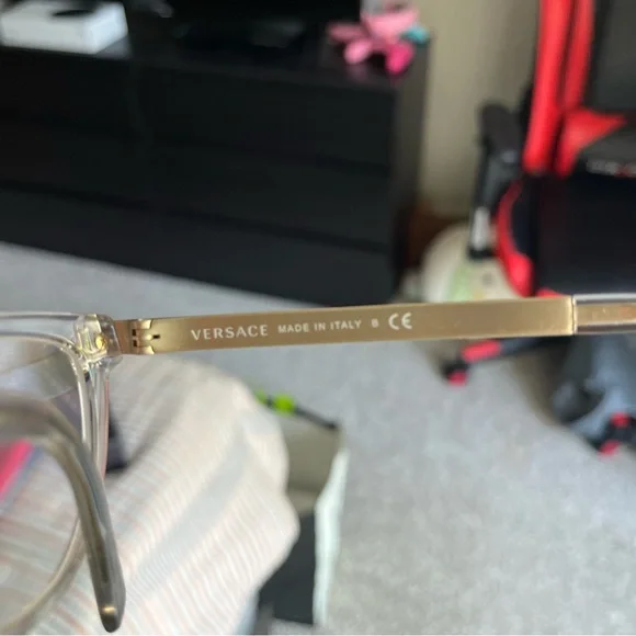 EUC Women's Versace Clear Eyeglasses Frames MOD. 3271 5305 52/16 140 with Case - Picture 6 of 8